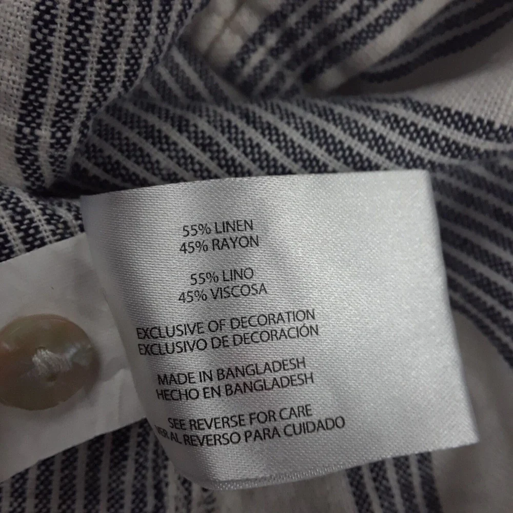 Orvis Ladies Women's Long Sleeve Button Front Linen Blend Top Shirt Size S - Picture 4 of 9